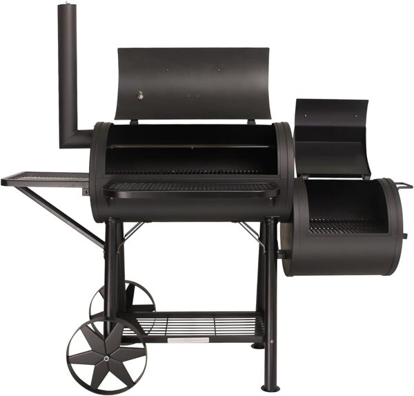 TAINO YUMA Barbecue Fumoir Fumeur Massif avec 3 Grilles en Fonte 90 kg 3,5 mm