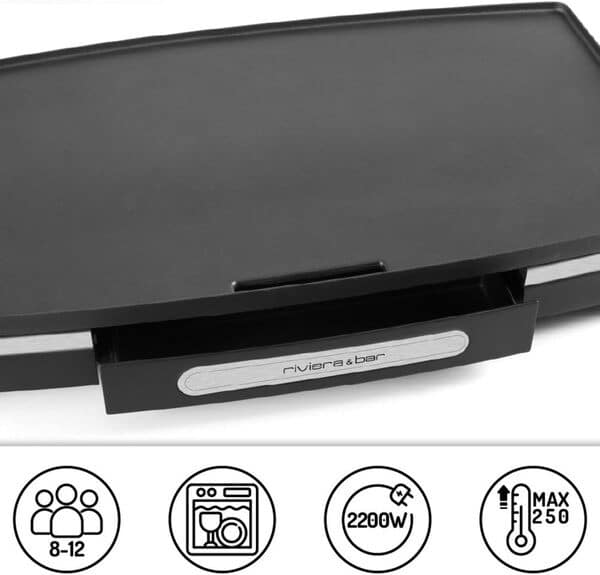 Riviera-et-Bar QP350A Plancha Extra Large, Noir