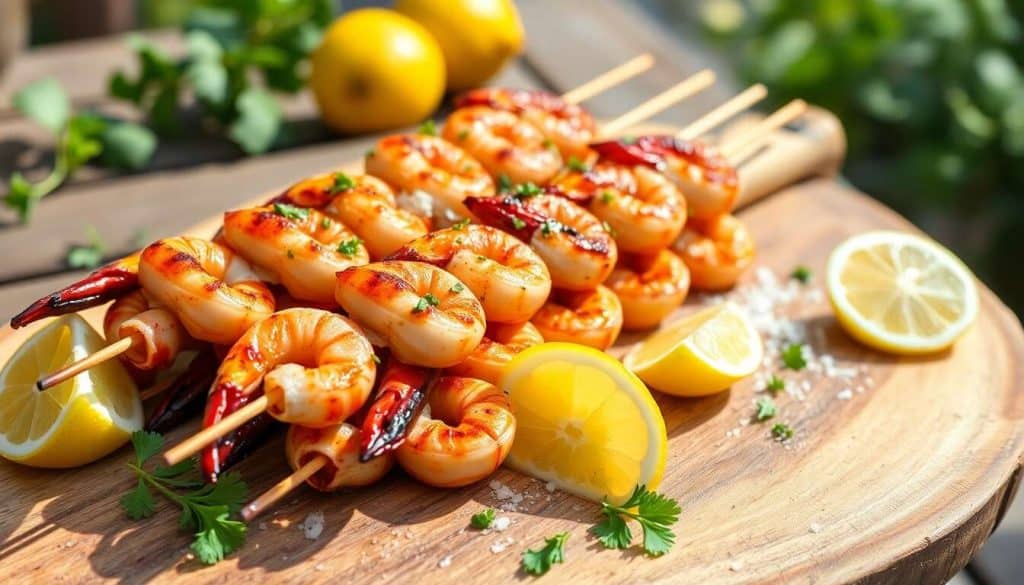 Brochettes de Gambas Persillées : recette Savoureuse au Barbecue