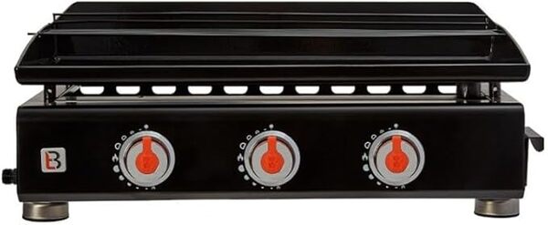 BRASERO - Plancha Silvia II G 3 Feux 3 brûleurs - Plaque Acier émaillée 67 x 34 cm - Grille de réchauffement - Piezo intégré - Tiroir Graisse - Jusqu'à 10 convives - 7,5 KW