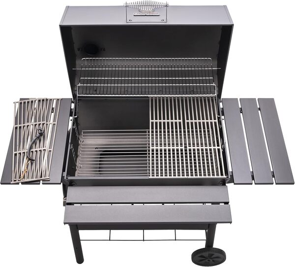 Char-Broil Char-Broil Barbecue au charbon de bois L, grille à charbon réglable, extensible pour former un fumoir décalé