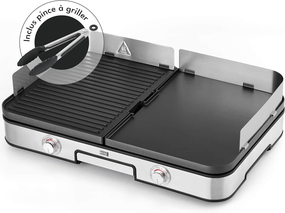 Test plancha électrique LEBENLANG XXL 2400W : performance et polyvalence