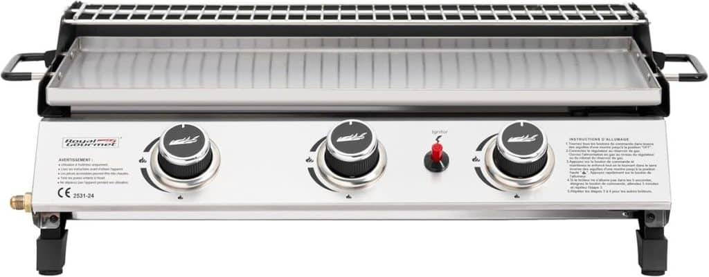Test : plancha gaz Royal Gourmet 3 brûleurs 7.5kW pour l'extérieur