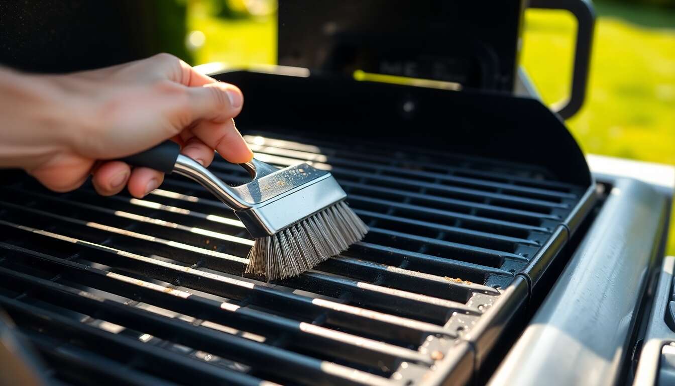 Nettoyer la grille du barbecue