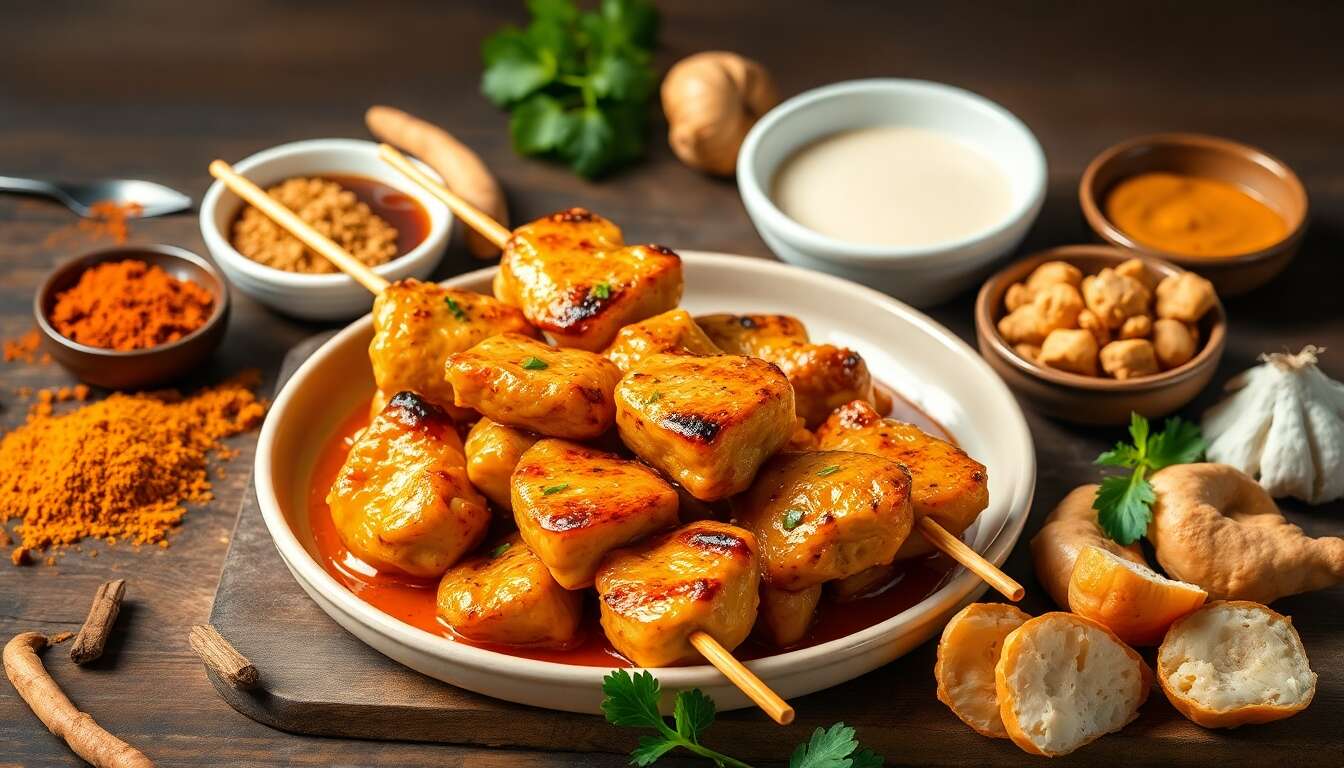 Brochette de poulet satay : recette au barbecue fragrant et savoureuse