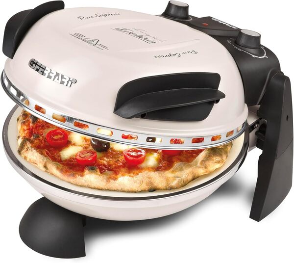 G3Ferrari Delizia G1000617 Icy Cream Four à pizza électrique – Édition limitée – Jusqu'à 400 °C avec pierre naturelle ignifuge/pizza, etc. en 3 minutes/également pour table et jardin
