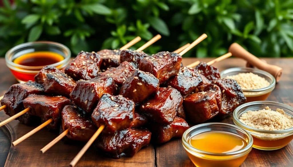 Brochette de bœuf sucré-salé : recette savoureuse au barbecue