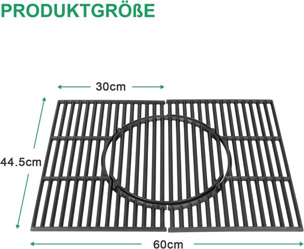 WELL GRILL Grille de cuisson en fonte de 44,5 cm avec accessoires intégrés pour Weber Spirit I & II E/S 310 320 330, Spirit 700, Genesis 1000-3500, Platinum B/C, Weber Gourmet BBQ Grill System, 8847