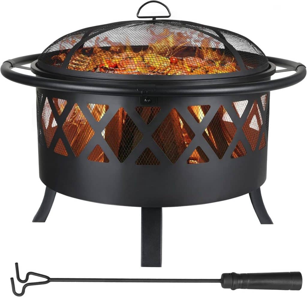 Test du brasero extérieur Ø 81 cm avec grille de barbecue