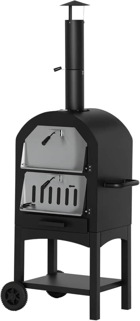 Test du four à pizza Outsunny charbon de bois : barbecue sur roulettes