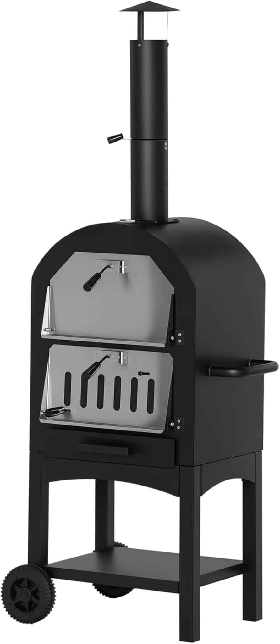 Test du four à pizza Outsunny charbon de bois : barbecue sur roulettes