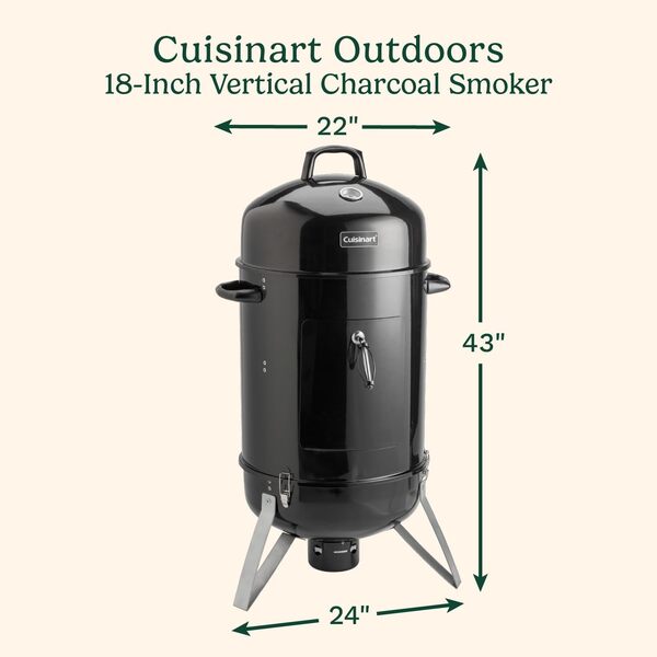 Cuisinart Fumoir vertical COS-118 à charbon de bois 45,7 cm