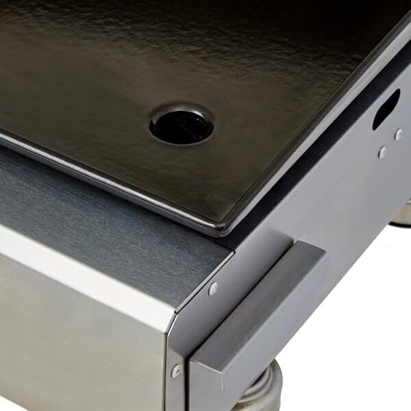 BRASERO - Plancha Alicia II 4 Feux Surface Cuisson 84 x 34 cm - 4 brûleurs - Plaque Acier émaillée - Piezo intégré - Tiroir Graisse - Jusqu'à 12 convives - 10 KW