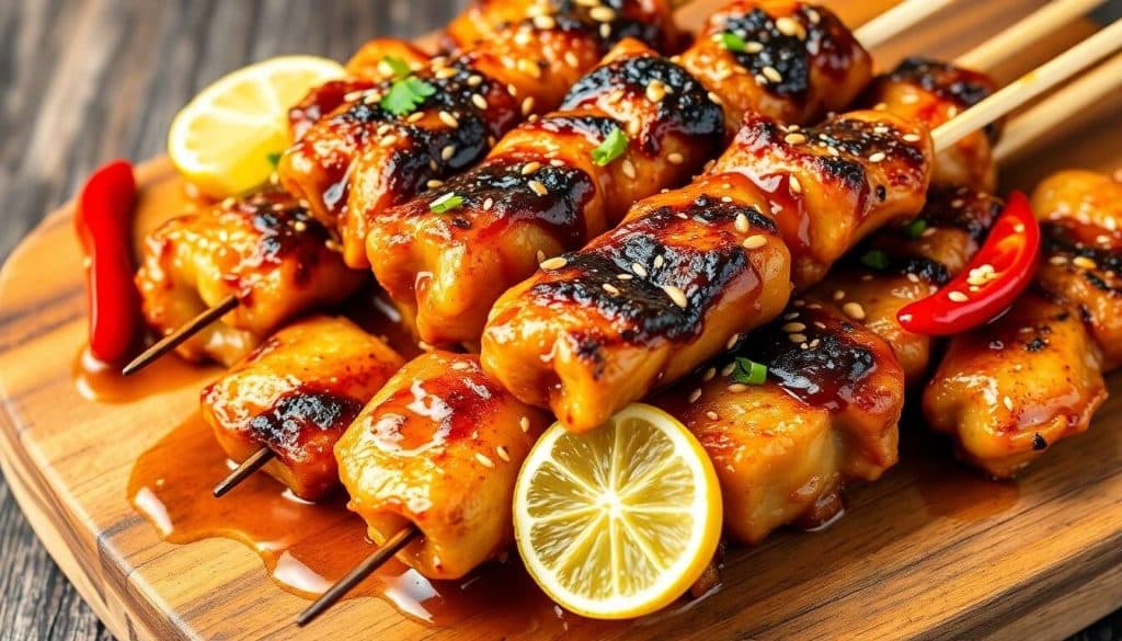 Brochettes de Poulet Citronnelle au Barbecue