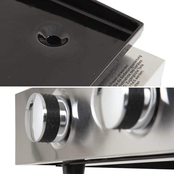 Happy Garden Plancha Gaz MÉRIDA - 3 Brûleurs 6 KW Butane/Propane - Plaque en Acier Émaillé de 60 cm x 35 cm, Black