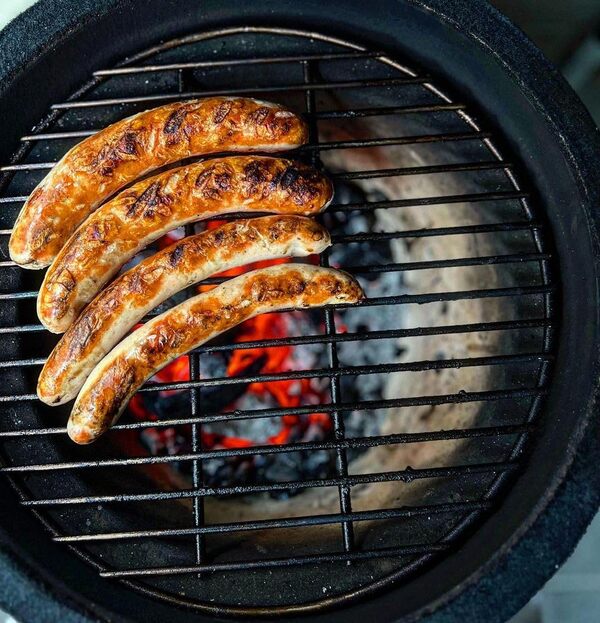 BBQ-Toro Kamado Haiiro Barbecue au charbon de bois, diamètre 32 cm, avec thermomètre, poignée en bois, en céramique, mini barbecue, vert