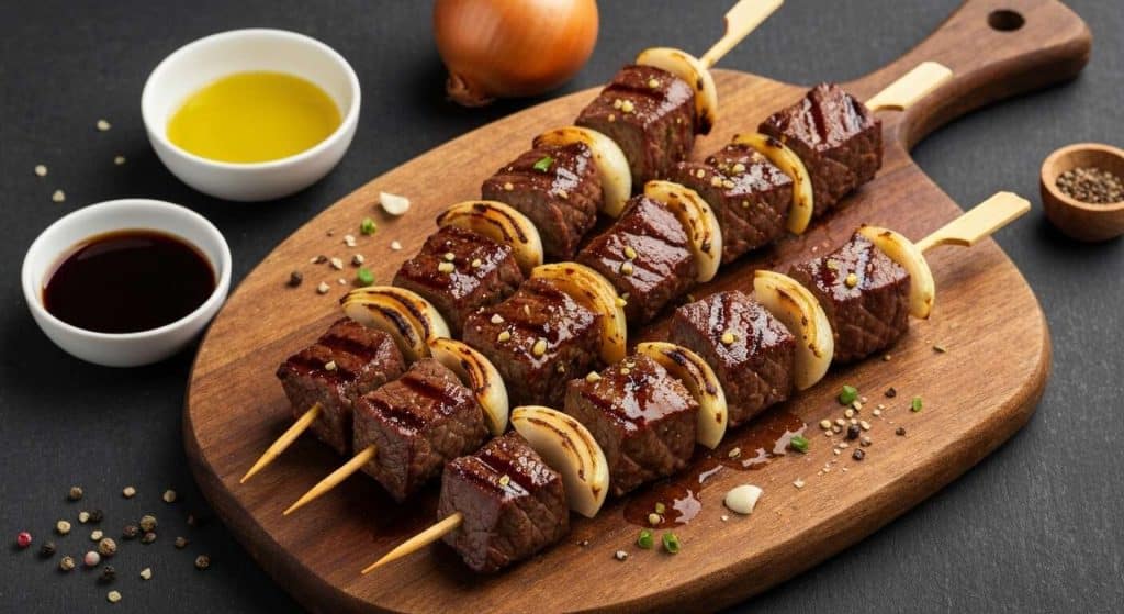 Brochettes de bœuf aux oignons pour barbecue réussi
