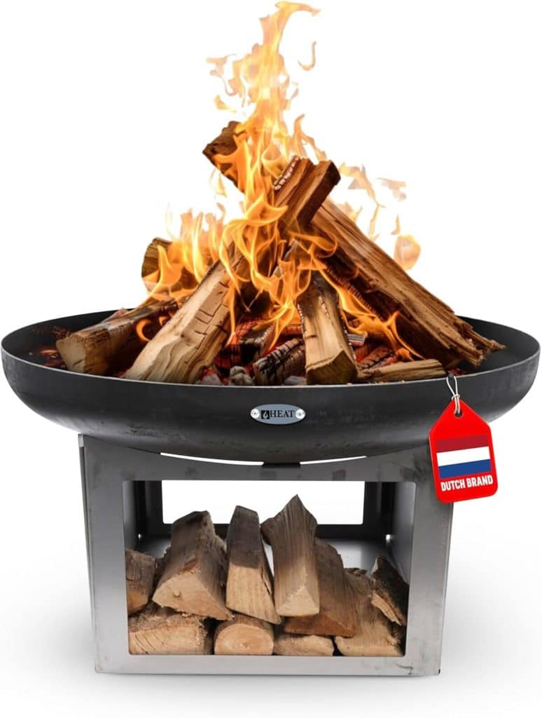 Test du brasero Heat Outdoor Living Fresvik : design Ø80 cm avec rangement bois