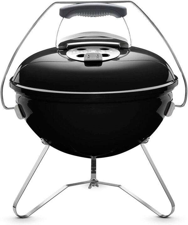 Weber Barbecue à charbon Smokey Joe Premium/Conception portable, couvercle et cuve émaillés en porcelaine, surface de cuisson de 37 cm, poignée Tuck-N-Carry, noir