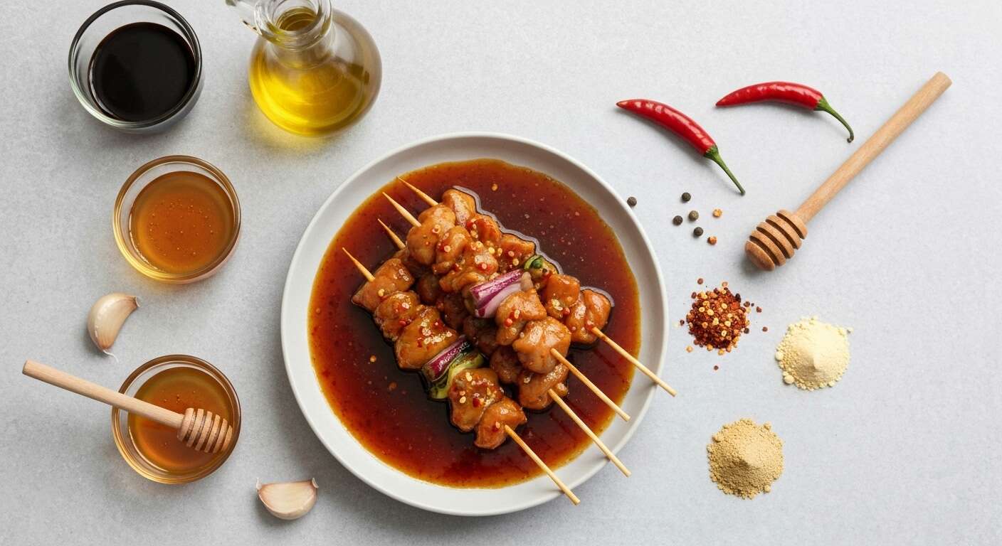 Marinade pimentée à l'asiatique pour brochettes de poulet