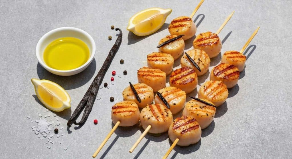Brochettes de Saint-Jacques à la vanille : une recette gourmande au barbecue