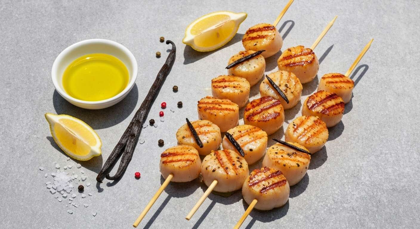Brochettes de Saint-Jacques à la vanille : une recette gourmande au barbecue