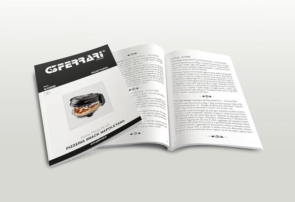 G3 Ferrari G10032 Pizzeria Snack Napoletana, Forno Pizza Plus ÉVO, Double Pierre Réfractaire (diamètre 31 cm), 1200 W, Minuteur 5', Livre de Recettes inclus, Rouge