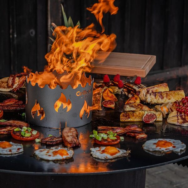 Grillrost.com Das Original brasero plancha 80cm - Plaque de Grill Massive de 5mm pour Le tonneau ou la Vasque à feu - du Leader du marché - Made in Germany