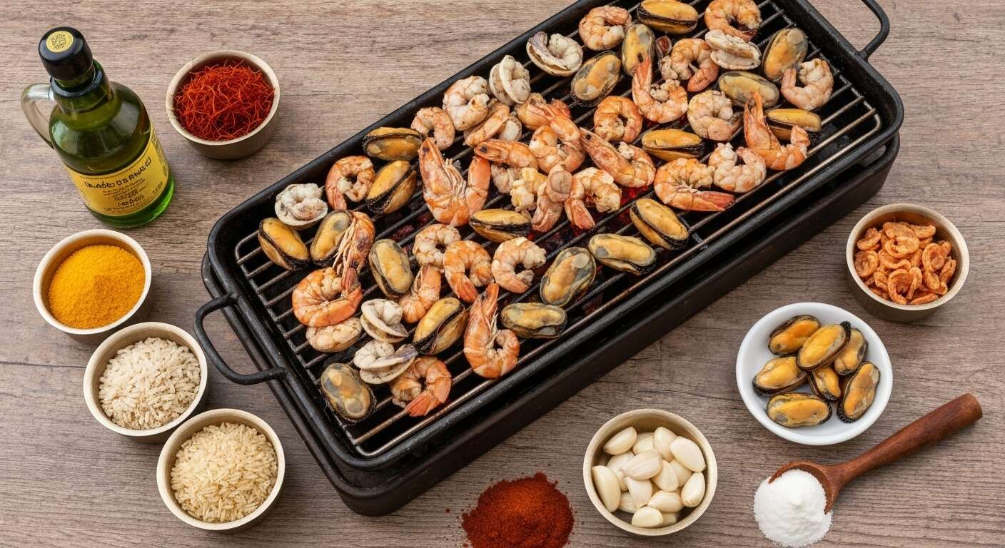 Créez un plat savoureux de fruits de mer avec votre brasero