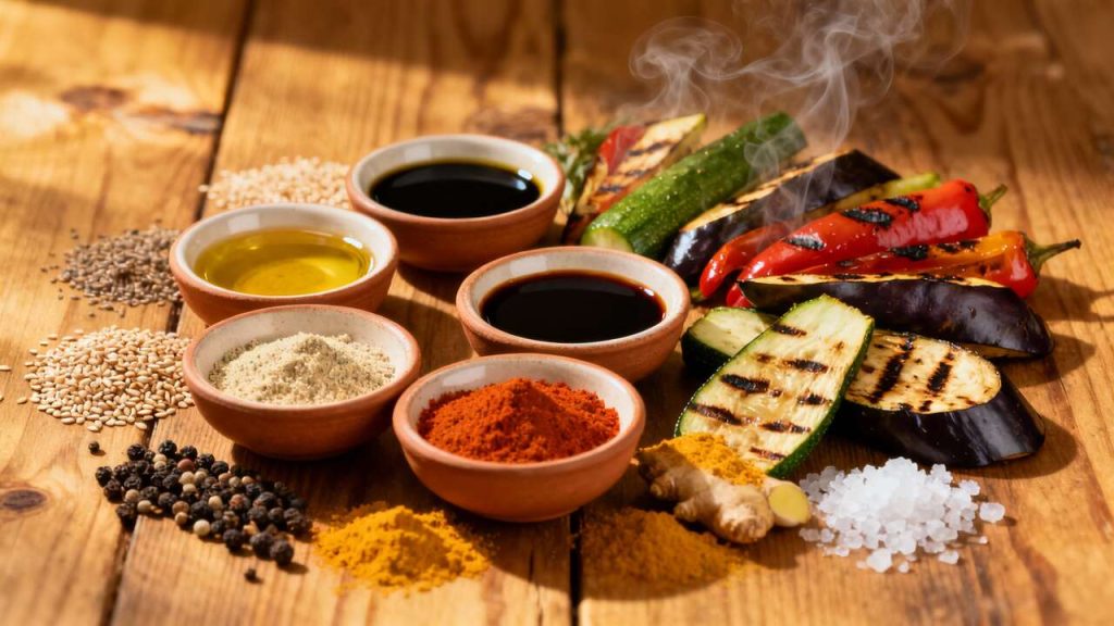 Sauces et marinades pour légumes grillés