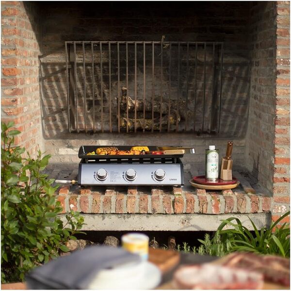 Plancha Gaz 7.5kw Plaque Acier Émaillée 61x38cm - DOC277