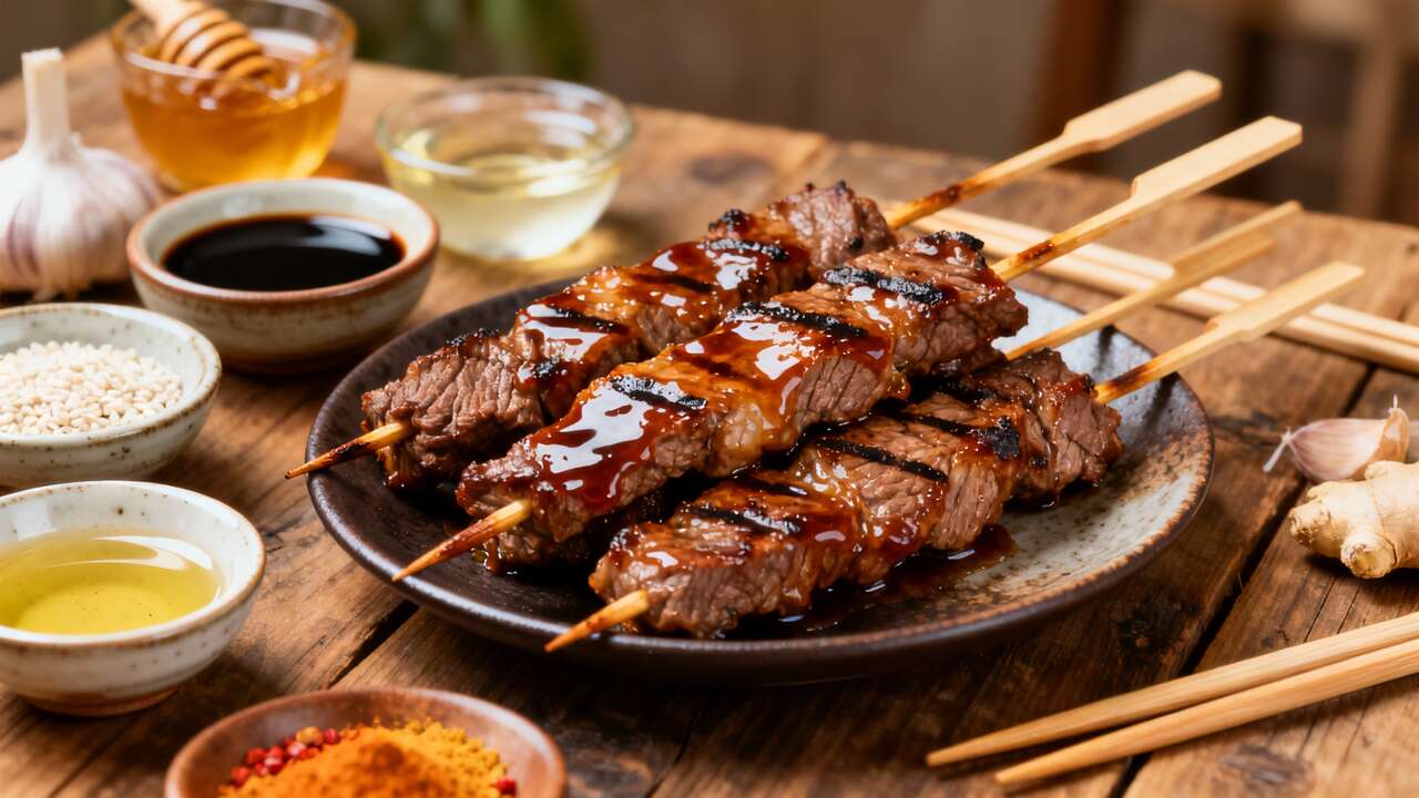 Brochettes de Boeuf Teriyaki : recette au Barbecue