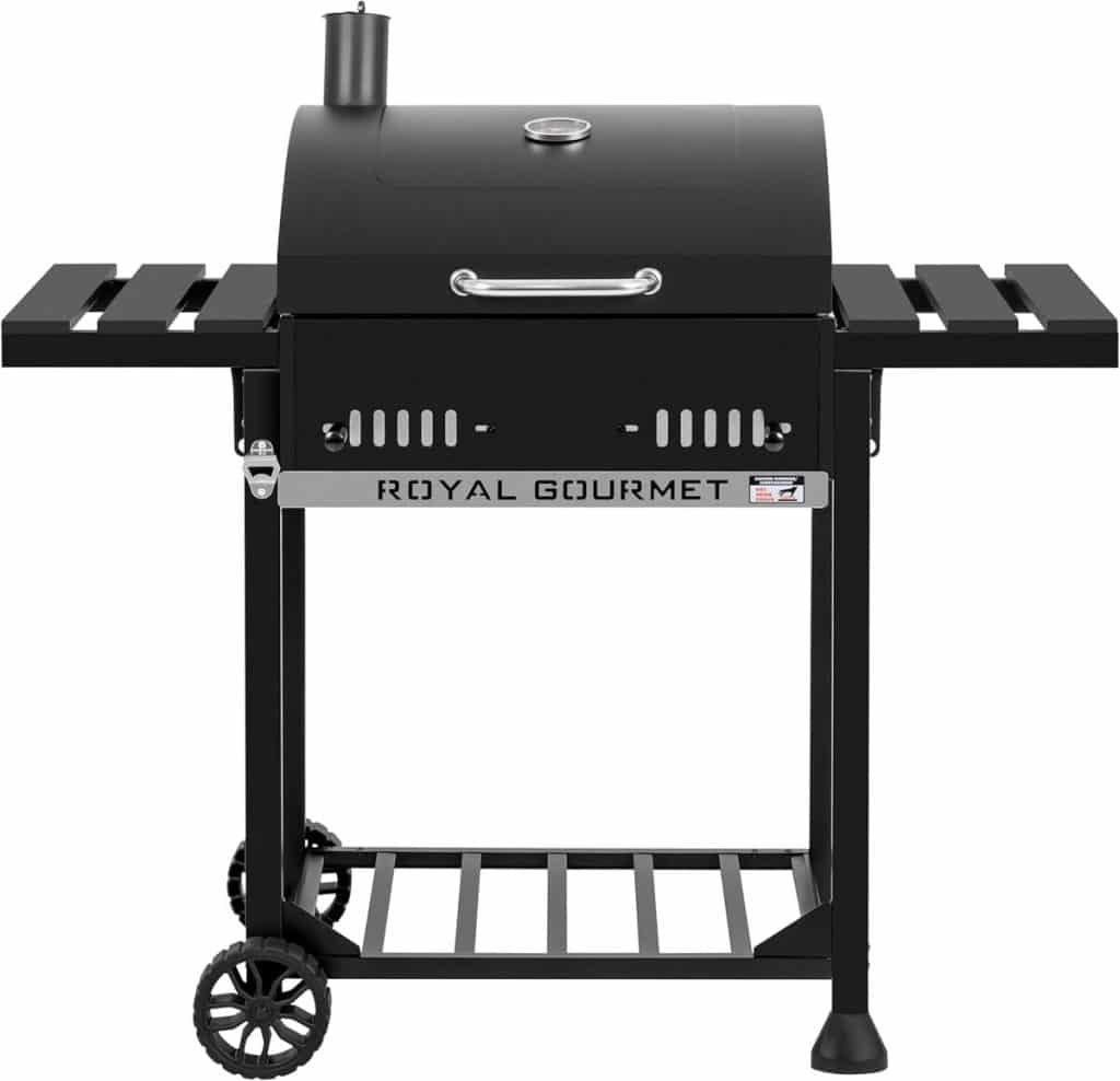 Test : royal gourmet barbecue charbon sur chariot avec tablettes pliables