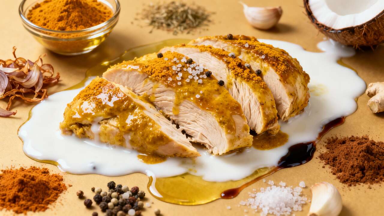 Émincés de poulet marinés au curry : recette savoureuse et facile