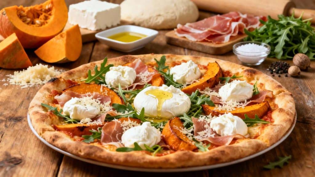 Pizza potimarron, burrata et jambon de Parme : recette en vidéo