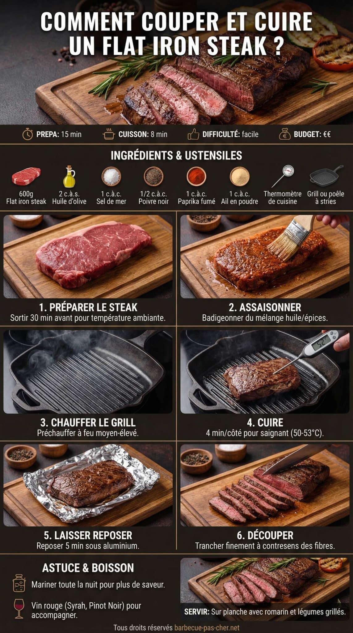 Fiche recette Comment couper et cuire un flat iron steak ?