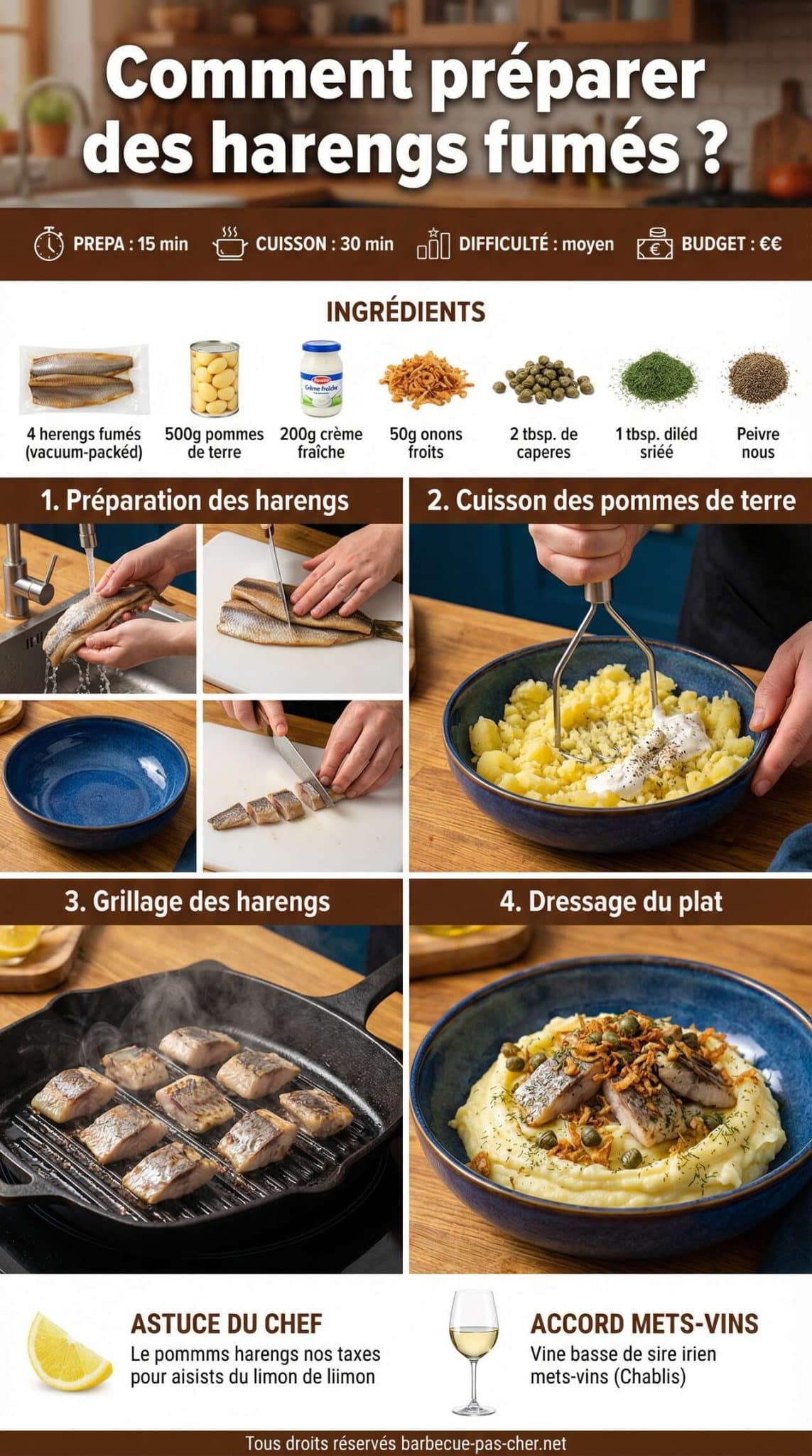 Fiche recette Comment pr&eacute;parer des harengs fum&eacute;s ?