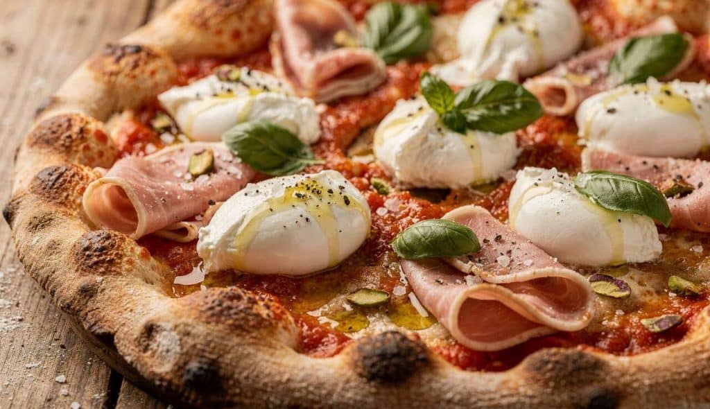 Pizza tomate, burrata, basilic et mortadelle : la recette gourmande