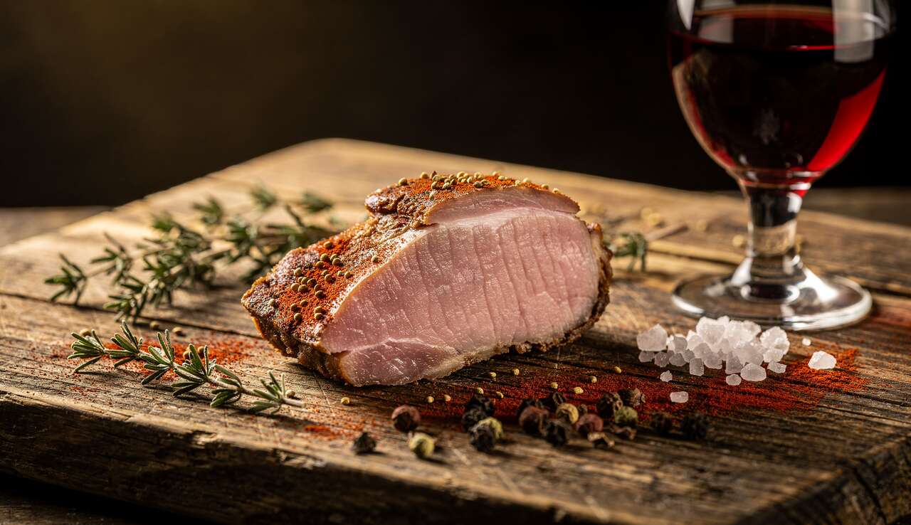 Recette de filet mignon séché façon Kitty au vin rouge