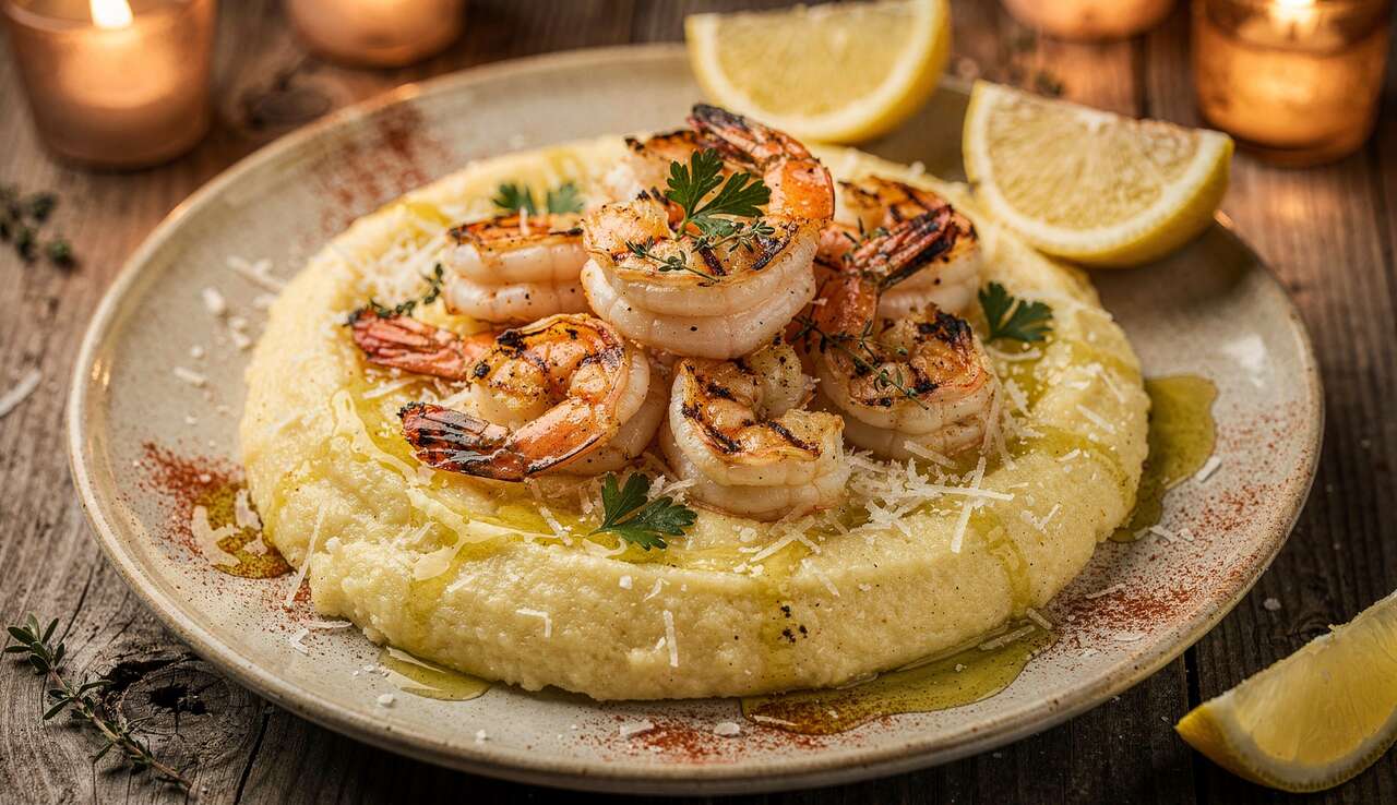 Crevettes et polenta au barbecue : recette délicieuse