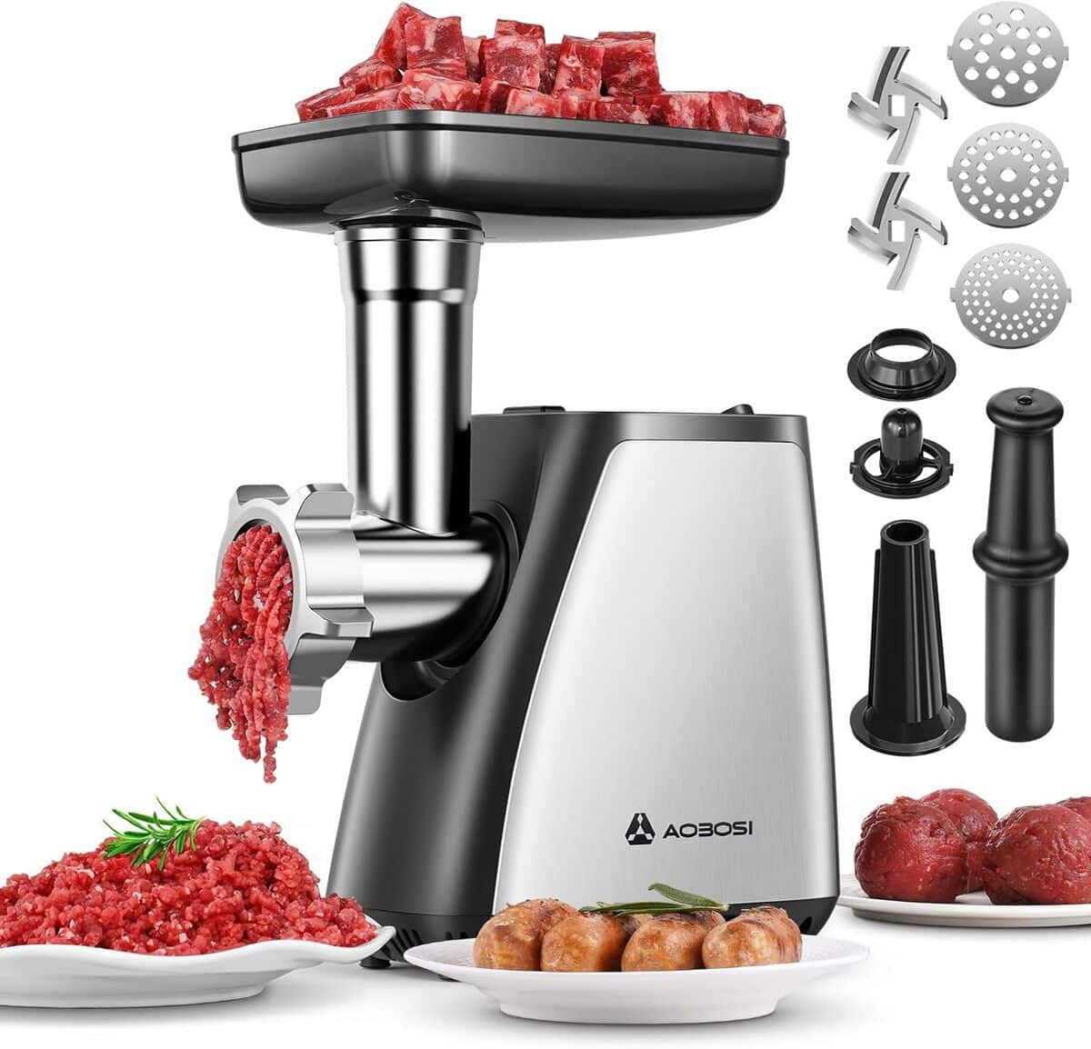 Test du hachoir à viande 3-en-1 AAOBOSI 2800Wacier inoxydable