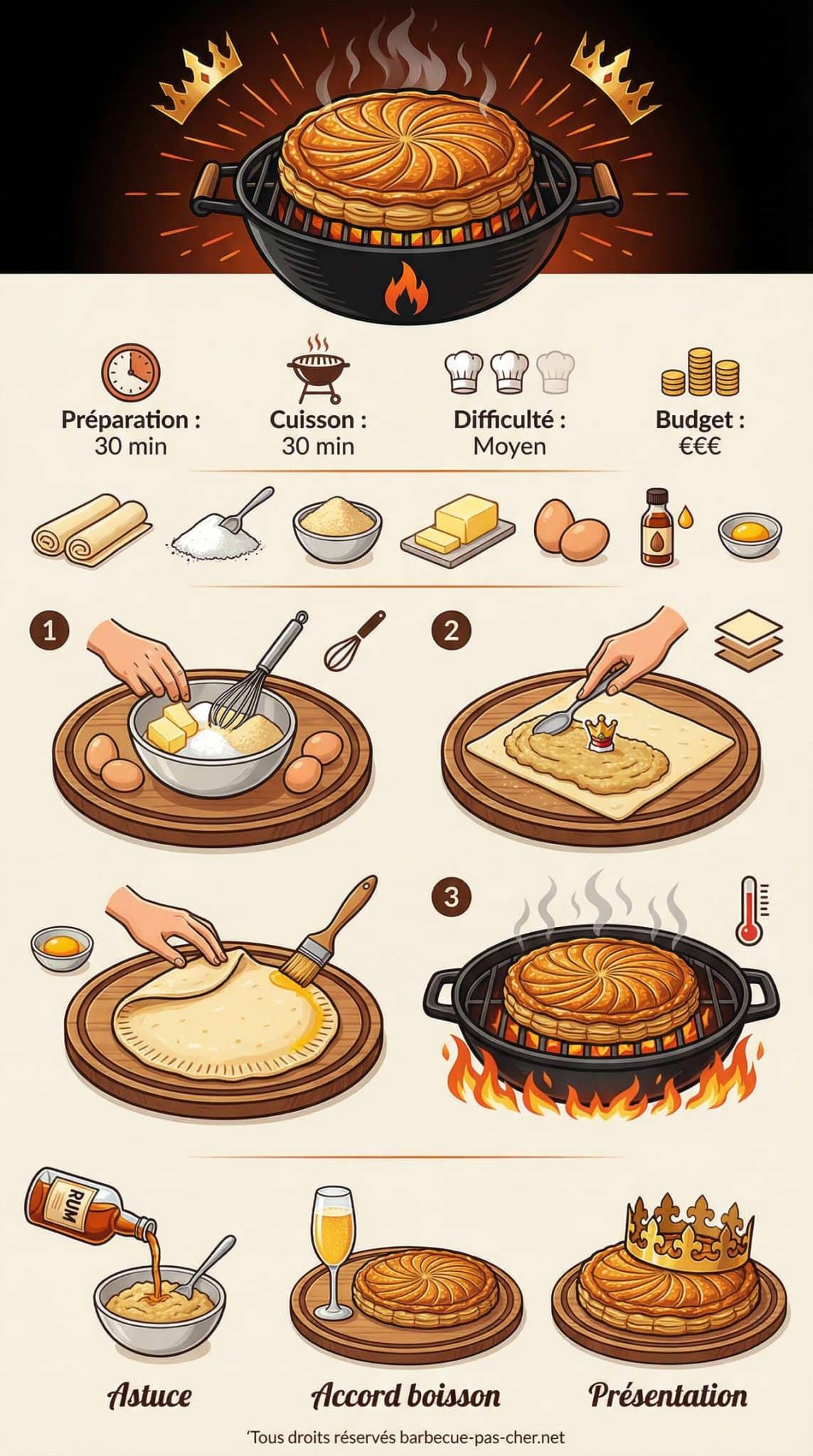 Fiche recette Galette des Rois au Barbecue : recette Originale