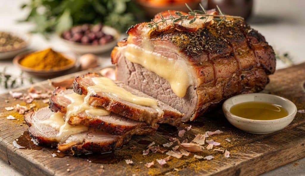 Rôti de porc Orloff au barbecue : recette savoureuse