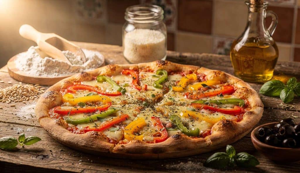 Recette de pizza aux poivrons : délice ensoleillé