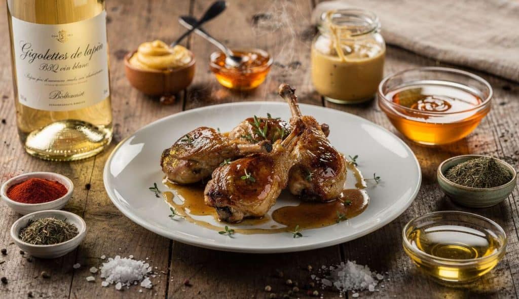 Gigolettes de lapin sauce BBQ vin blanc