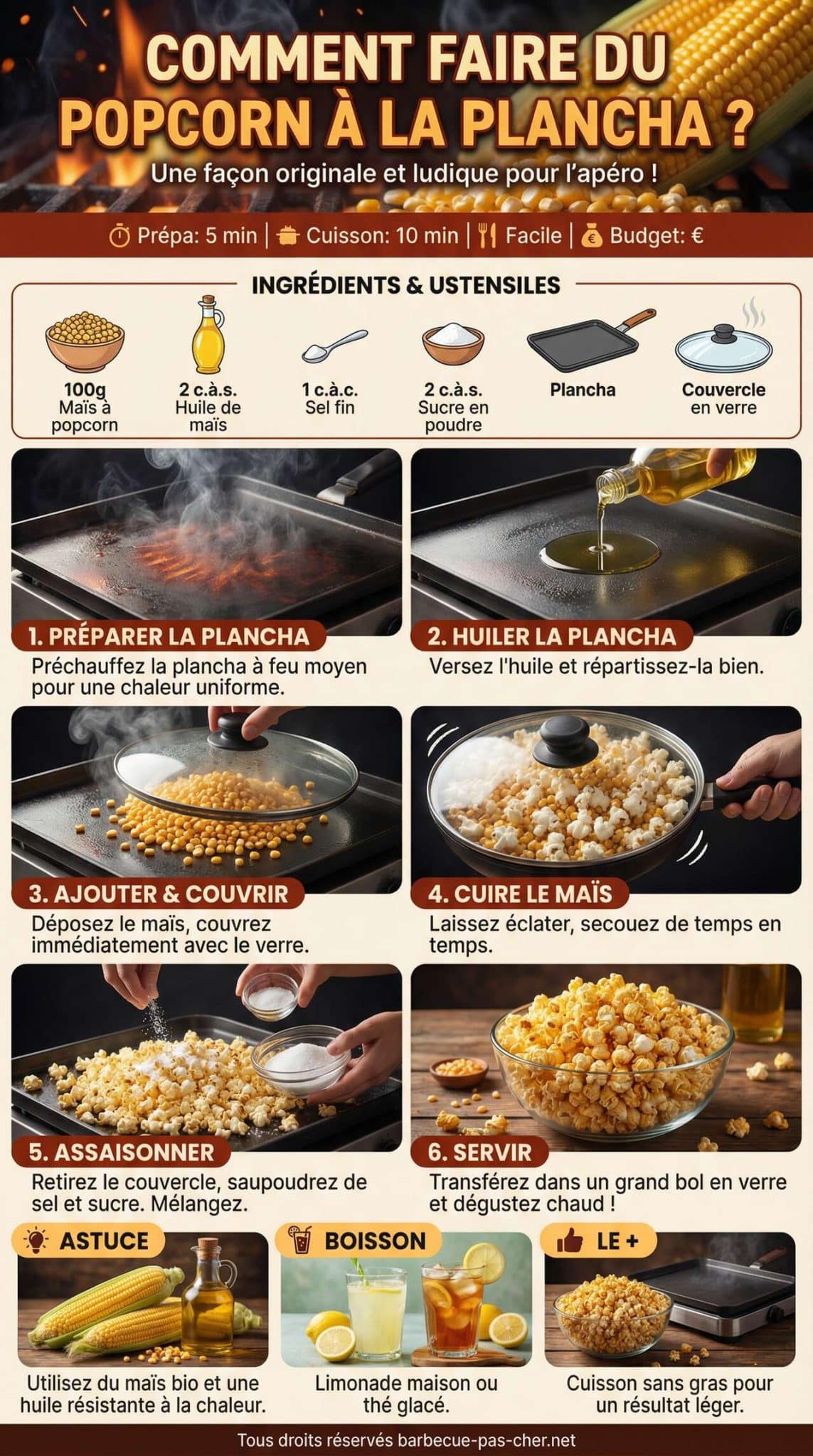 Fiche recette Comment faire du popcorn &agrave; la plancha ?