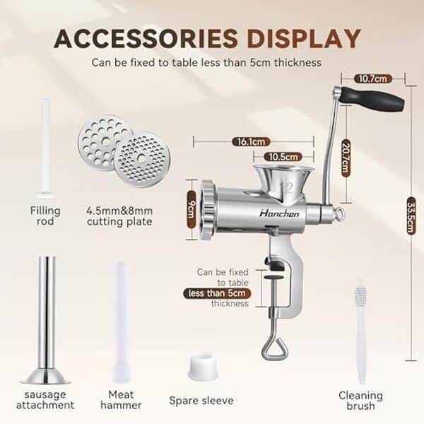 Découvrez notre test approfondi du hachoir manuel Hanchen en acier inoxydable, idéal pour viandes et légumes, et améliorez vos recettes avec cet ustensile pratique et robuste