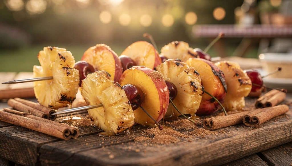 Brochettes de fruits rôtis au barbecue : la recette savoureuse et estivale