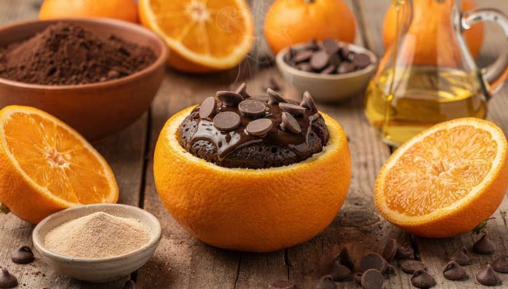 Gâteau au chocolat dans l'orange au BBQ : recette surprise