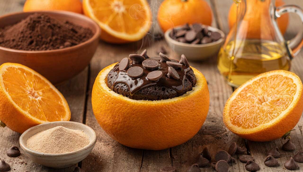 Gâteau au chocolat dans l'orange au BBQ : recette surprise